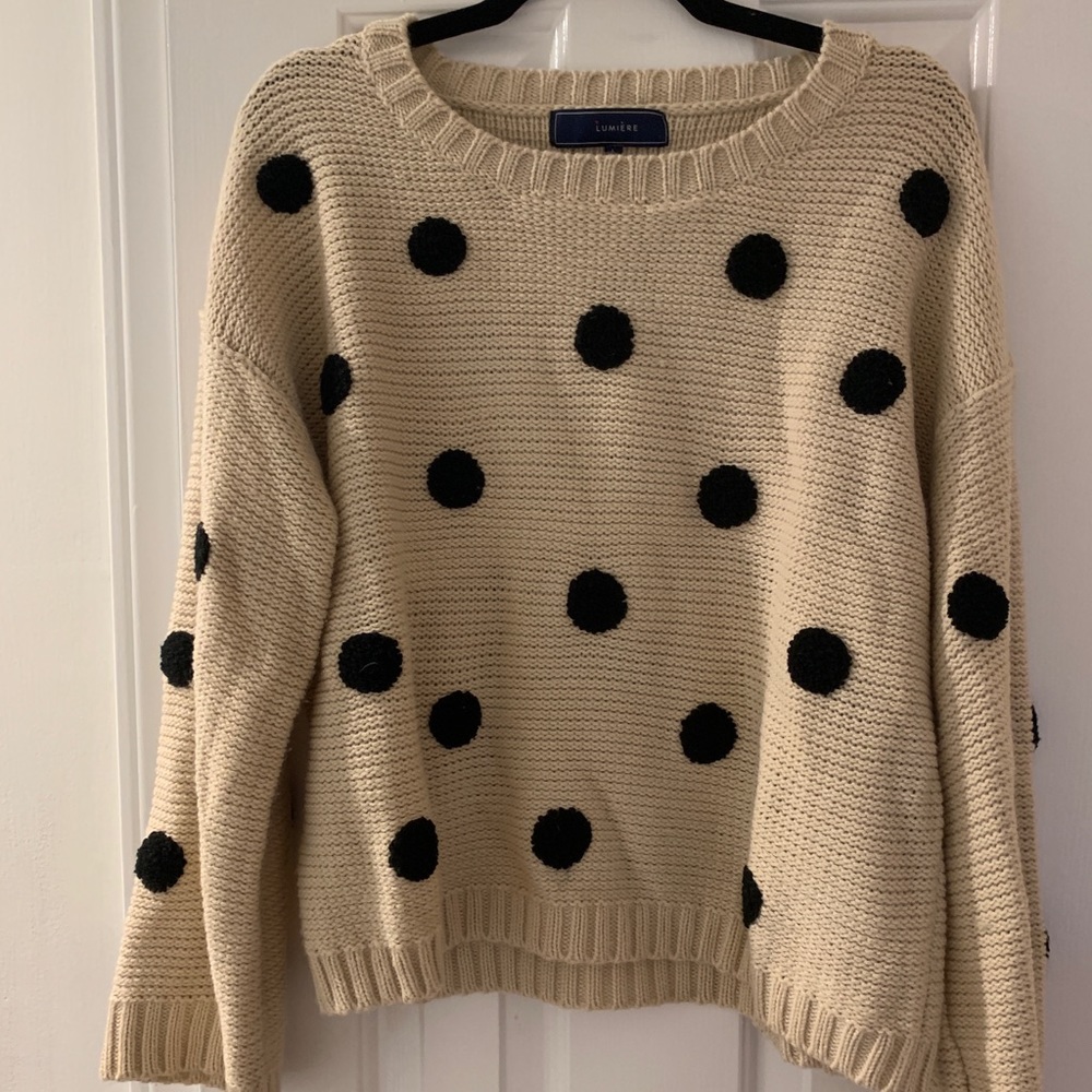 Polka dot sweater (neutral black and cream)